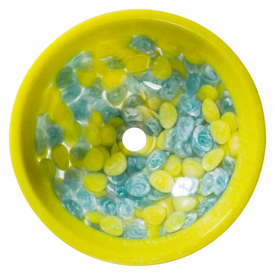 Lavabo sobre encimera de diseño hecho a mano en resina, Buglio. viadurini