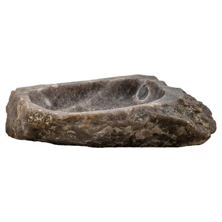 Fregadero sobre encimera hecho a mano en piedra de cuarzo ahumado, Vigasio viadurini