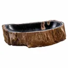 Fregadero de encimera hecho a mano contemporáneo de madera fósil, Negrar viadurini