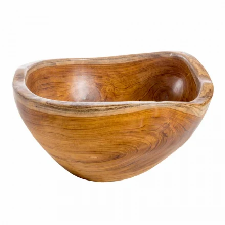 Lavabo moderno de pie en madera de teca natural Vigevano viadurini