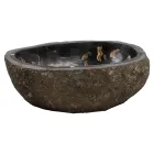 Fregadero sobre encimera hecho a mano en piedra de río, Palizzi viadurini