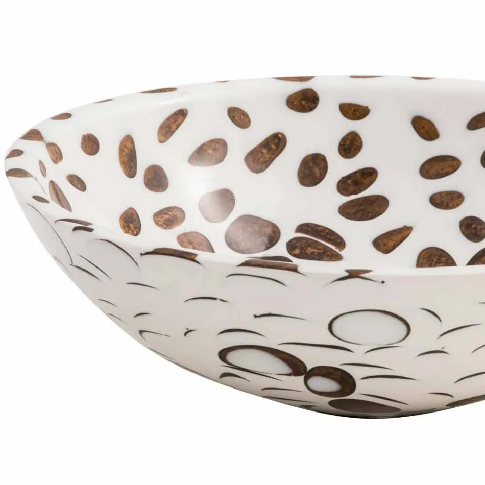 Lavabo de encimera redondo moderno de resina, Bussi viadurini