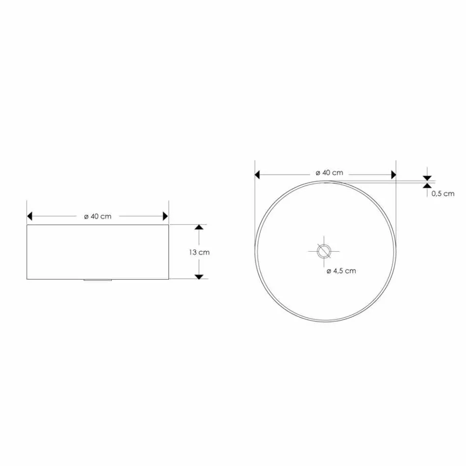 Fregadero de Resina Blanca sobre Encimera de Diseño con Desagüe Central - Moris viadurini