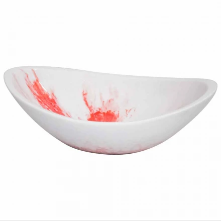 Fregadero moderno de resina blanca - Marcedusa viadurini