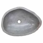 Fregadero de encimera moderno hecho de piedra de río hecha a mano, Buriasco viadurini