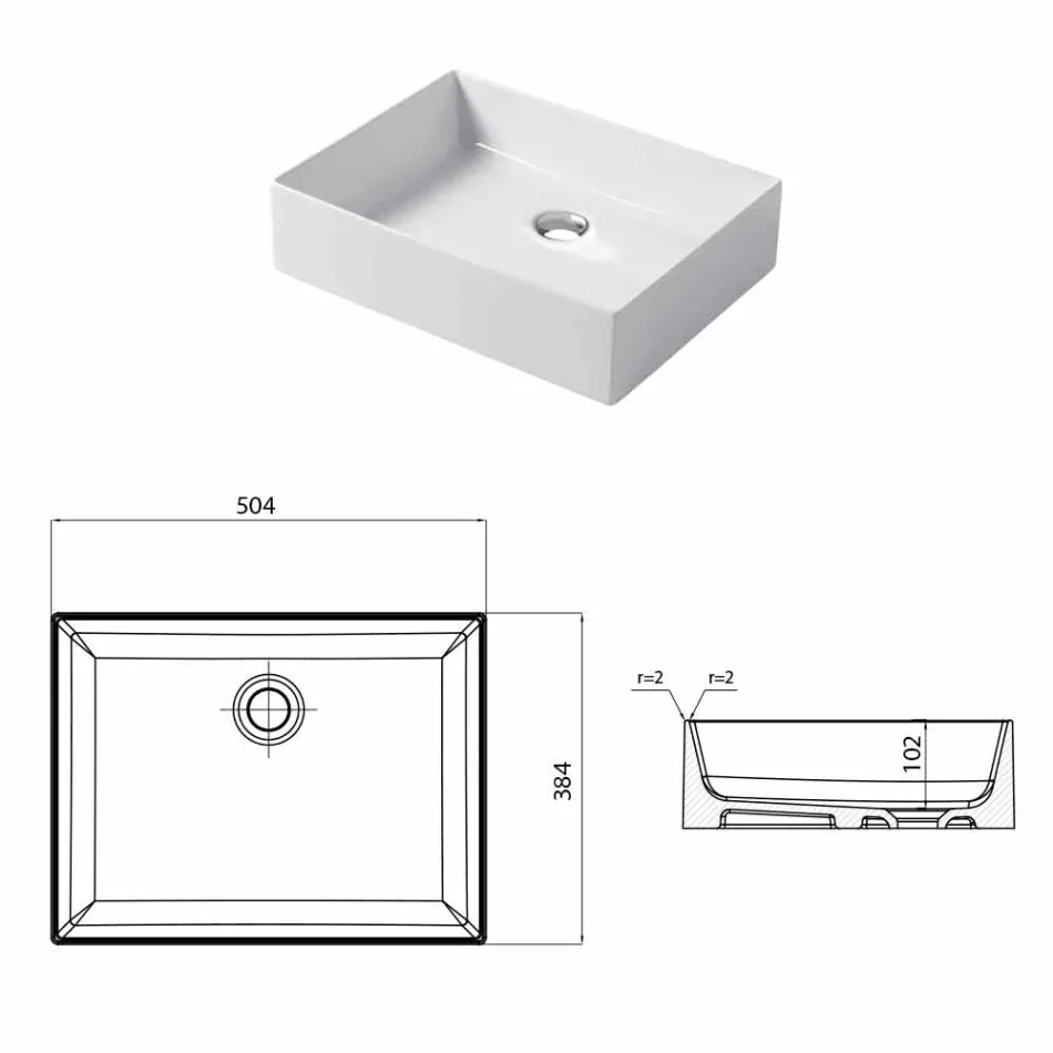 Lavabo de diseño en cerámica blanca o coloreada Leivi. viadurini
