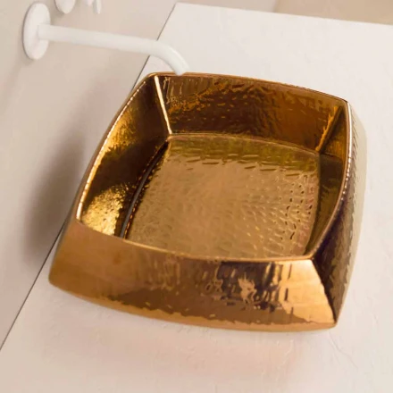 Lavabo de diseño en cerámica de bronce hecho en Italia Simon viadurini
