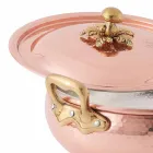 Macetero con tapa de cobre estañado hecho a mano Made in Italy 20 cm - Mariacarla viadurini