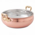 Olla para verduras de cobre estañado a mano con 2 asas Made in Italy 16 cm - Gianmaria
