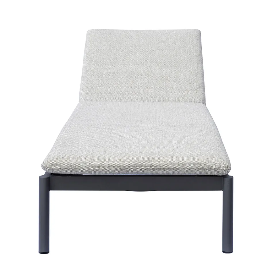 Tumbona de exterior de aluminio con cojín (205 x 76 cm) - Tessara viadurini