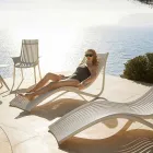 Tumbona de exterior Chaise Longue, plástico blanco o crudo 4 piezas - Ibiza by Vondom viadurini