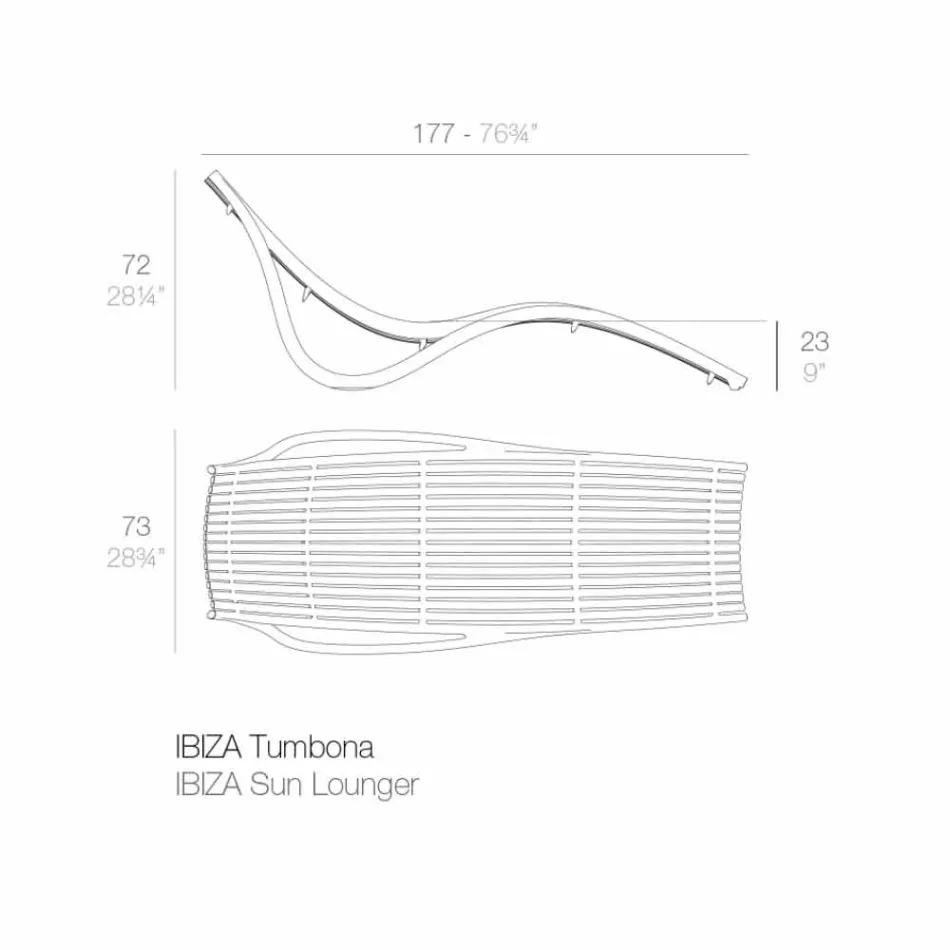 Tumbona de exterior Chaise Longue, plástico blanco o crudo 4 piezas - Ibiza by Vondom viadurini