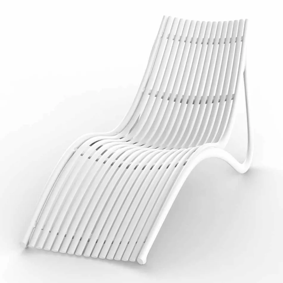 Tumbona de exterior Chaise Longue, plástico blanco o crudo 4 piezas - Ibiza by Vondom viadurini