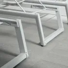 Tumbona de exterior en aluminio y textileno con ruedas retráctiles, 2 piezas - Burro viadurini