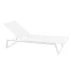 Tumbona de exterior en aluminio y textileno con ruedas retráctiles, 2 piezas - Burro viadurini