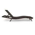 Tumbona exterior de polirratán con ruedas - Meredith viadurini