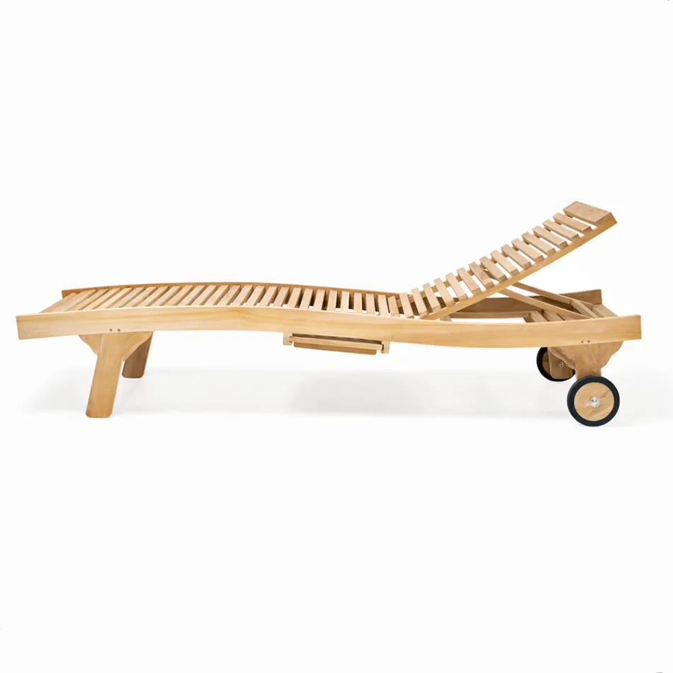 Tumbona de exterior en teca natural - Yggdrasil viadurini