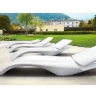 Tumbona de jardín Chaise Longue de diseño en plástico blanco - Zoe by Mayyour viadurini