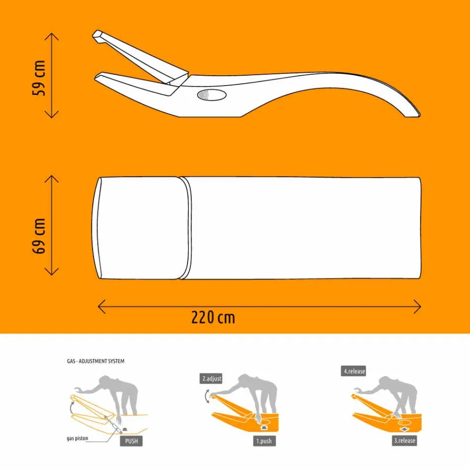 Tumbona de jardín Chaise Longue de diseño en plástico blanco - Zoe by Mayyour viadurini