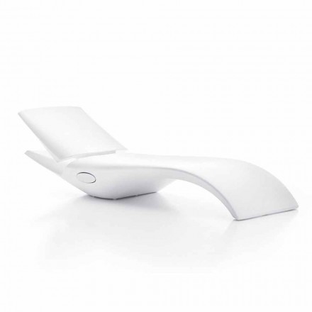 Tumbona de jardín Chaise Longue de diseño en plástico blanco - Zoe by Mayyour viadurini