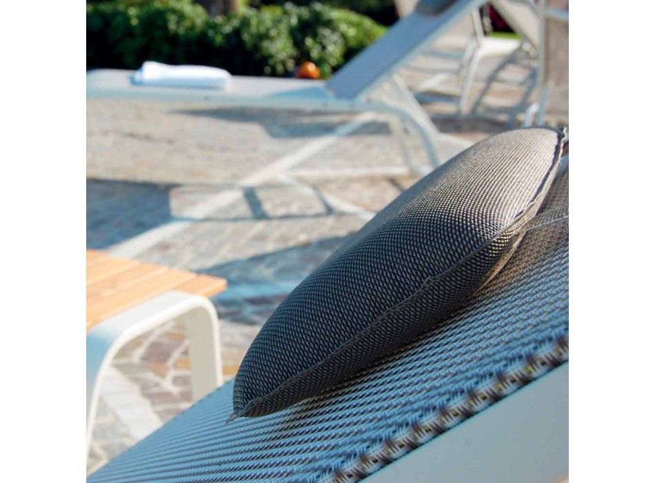 Tumbona de jardín en aluminio y lona de lujo Made in Italy, 2 piezas - Myrto viadurini