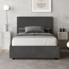 Cama de 120x200 cm con cabecero rectangular de microfibra, fabricada en Italia - Brina viadurini