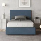 Cama de 120x200 cm con cabecero rectangular de microfibra, fabricada en Italia - Brina viadurini