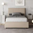 Cama de 120x200 cm con cabecero rectangular de polipiel, fabricada en Italia - Brina viadurini