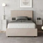 Cama de 140x200 cm con cabecero rectangular de microfibra fabricada en Italia - Brina viadurini