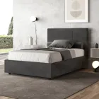 Cama de 140x200 cm con cabecero rectangular de microfibra fabricada en Italia - Brina viadurini