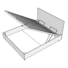 Cama de 140x200 cm con cabecero rectangular de microfibra fabricada en Italia - Brina viadurini