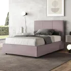 Cama de 140x200 cm con cabecero rectangular de microfibra fabricada en Italia - Brina viadurini