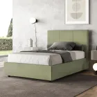 Cama de 140x200 cm con cabecero rectangular de microfibra fabricada en Italia - Brina viadurini