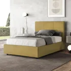 Cama de 140x200 cm con cabecero rectangular de microfibra fabricada en Italia - Brina viadurini