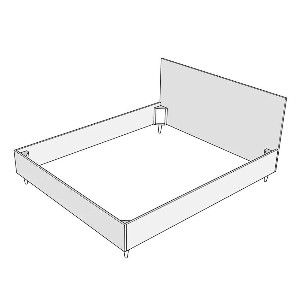Cama de 140x200 cm con cabecero decorado con líneas verticales, Made in Italy - Pattini viadurini