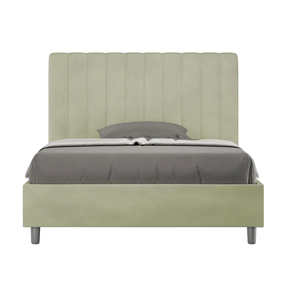 Cama de microfibra de 140 x 200 cm con líneas verticales simétricas. Fabricada en Italia - Glove. viadurini