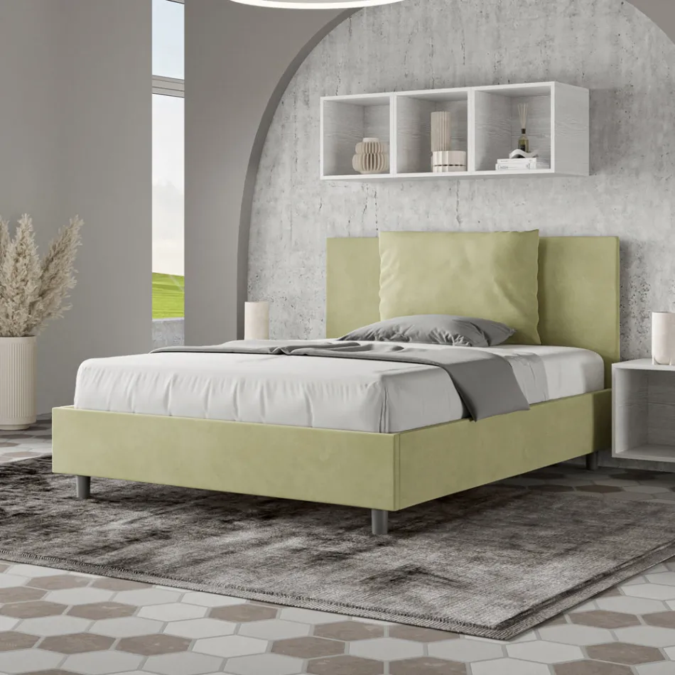 Cabecero de cama de 140 x 200 cm con cojines de microfibra fabricado en Italia - Juegos Olímpicos viadurini