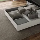 Cama de 160x200 cm con cabecero rectangular en piel sintética fabricada en Italia - Brina viadurini