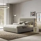 Cama de 160x200 cm con cabecero rectangular en piel sintética fabricada en Italia - Brina viadurini