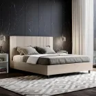 Cama de 160x200 cm con cabecero decorado con líneas verticales Fabricada en Italia - Pattini viadurini
