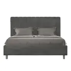 Cama de microfibra de 160 x 200 cm con líneas verticales simétricas. Fabricada en Italia - Glove. viadurini