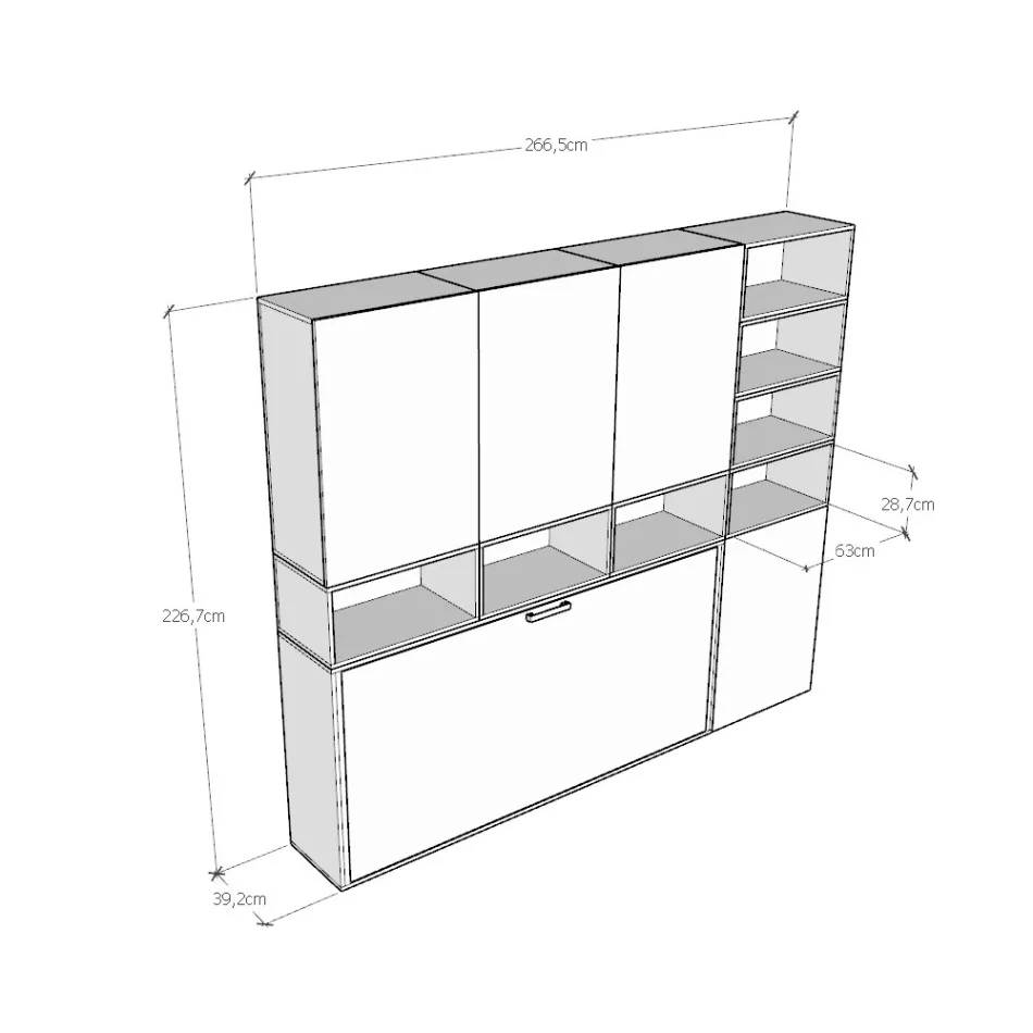 Cama plegable individual en diferentes composiciones - Colaborativo viadurini