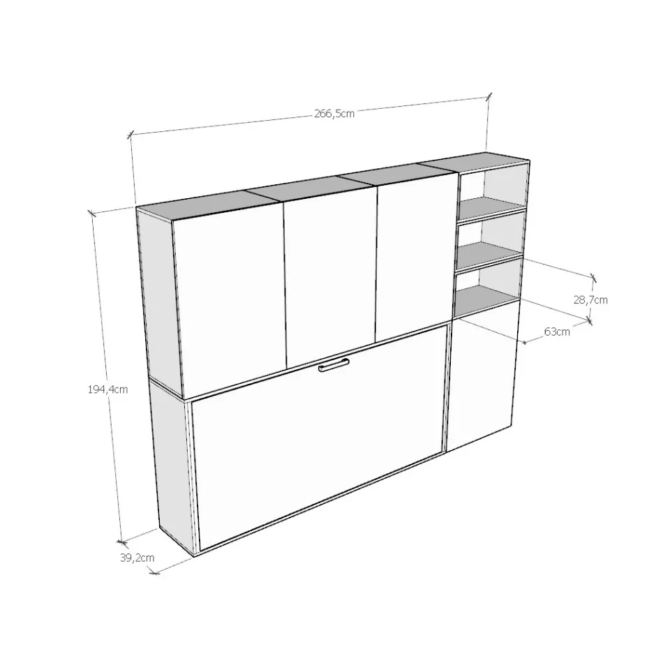 Cama plegable individual en diferentes composiciones - Colaborativo viadurini