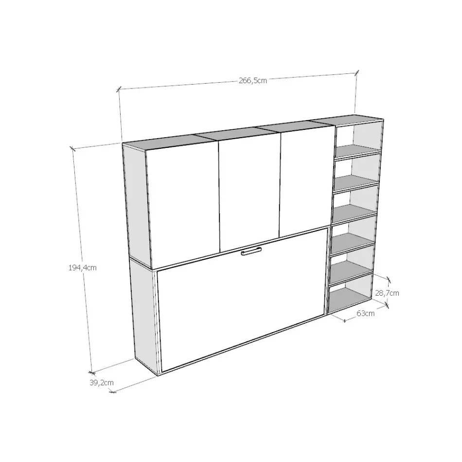 Cama plegable individual en diferentes composiciones - Colaborativo viadurini