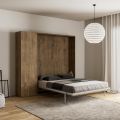 Cama Queen Size con cama plegable vertical y columna - Magicompare