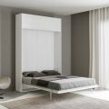 Cama Queen con compartimento abatible vertical y unidad de pared - Magicompare