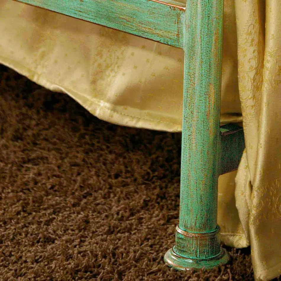 cama individual y una media de cobre Gabriella verde de hierro batido viadurini