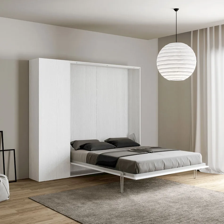 Cama francesa plegable vertical con columna - Magicompare viadurini