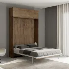 Cama francesa plegable vertical con mueble de pared - Magicompare viadurini