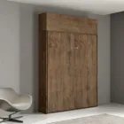 Cama francesa plegable vertical con mueble de pared - Magicompare viadurini